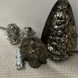 Five Vintage Christmas Candy Molds
