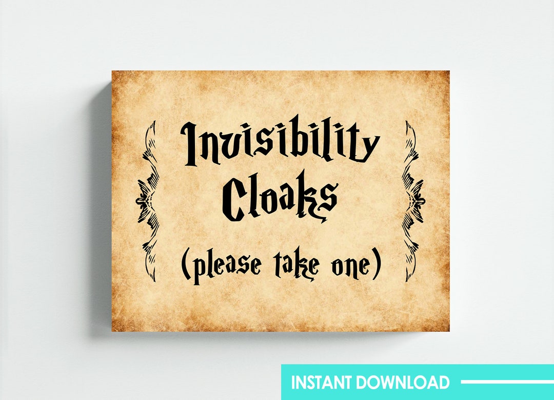 wizard-theme-invisibility-cloak-coat-hanger-sign-digital-download-letter-size-8-5x11-ledger
