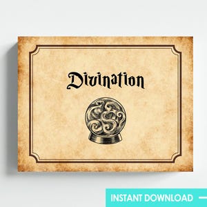 Wizard Theme Divination Sign Party Decor Wall Art Digital Download Letter Size 8.5x11 Printable DIY Instant Download