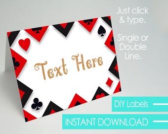 Alice im Wunderland Food Thema Zelte bearbeitbare Lebensmitteletiketten Namenskarten druckbare DIY Sofort-Download Queen Of Hearts Louis Carroll