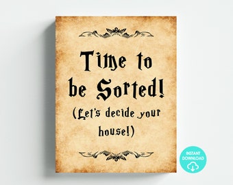 Zauberer Thema Sortierung Zeichen Digitaler Download Letter Größe 8.5 x 11 Ledger Printable DIY Sofort Download