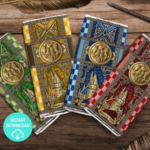 Wizard Theme Hall Place Castle Candy Bar Wrappers Halloween Printable Party Favor DIY Instant Download