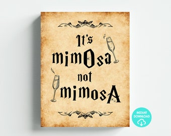 Wizard Theme Mimosa Bartender Cocktail Sign Digital Download Letter Size 8.5x11 Ledger Printable DIY Instant Download
