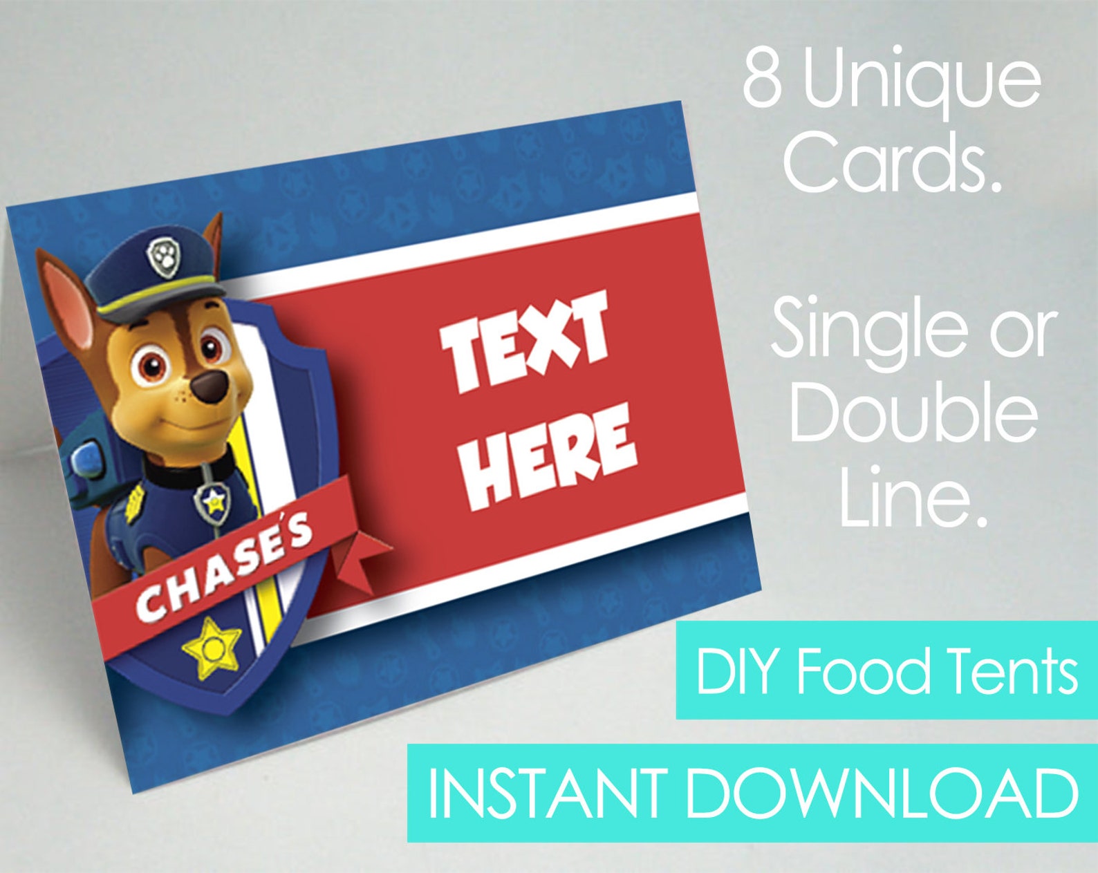 Paw Patrol Food Tent Editable Food Tag Labels Printable DIY - Etsy