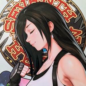 Final Fantasy VII 7 FF7 Tifa Art Nouveau Art Print Wall Art by Artist Lagunis