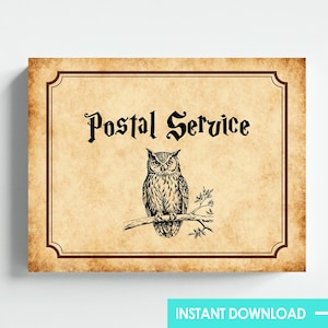 Wizard thema postdienst teken partij kaart dropbox kunst digitale download Letter-formaat 8,5 x 11 afdrukbare DIY Instant Download