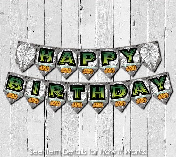 Star Wars Banner Hi Def Star Wars Birthday Banner Star Wars Etsy