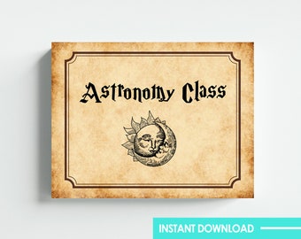Zauberer Thema Astronomie Klasse Zeichen Digitaler Download Letter Größe 8.5 x 11 Ledger Printable DIY Sofort Download