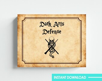 Zauberer Thema Dark Arts Zeichen Party Dekor Wandkunst Digital Download Letter Größe 8.5 x 11 Printable DIY Sofortiger Download