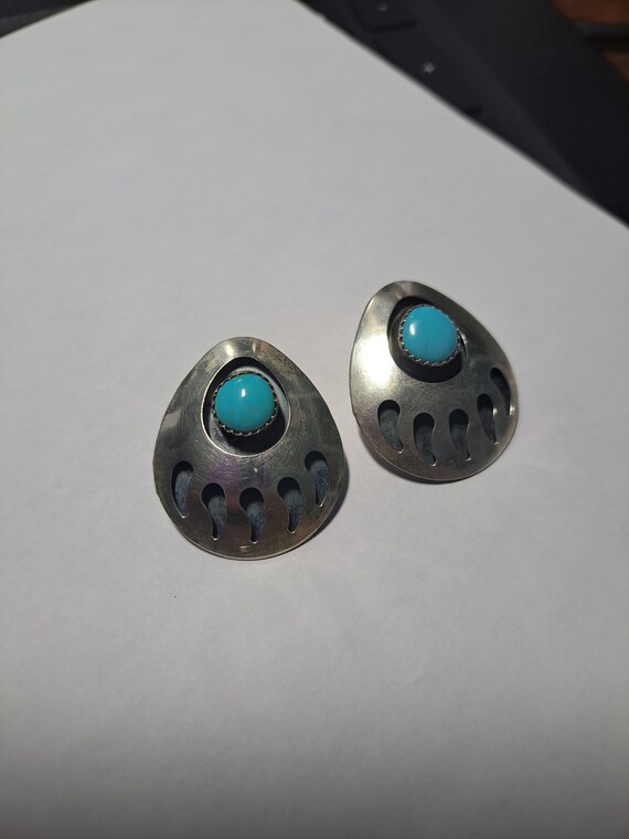 Native American Shadowbox Bear Claw Earrings, ste… - image 3