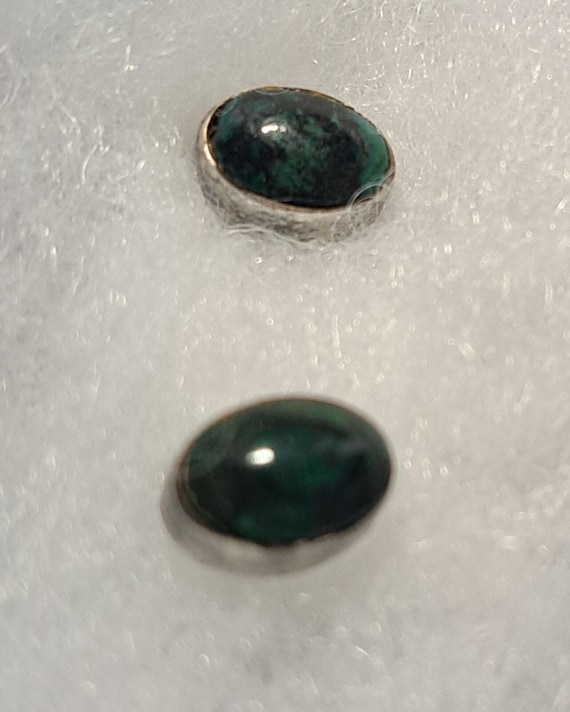 Vintage Turquoise and Sterling Stud Earrings - image 2