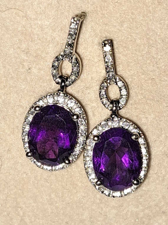 Oval Amethyst with Sterling Earrings - image 3