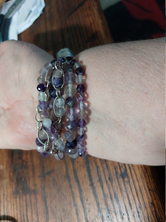 Amethyst and Sterling Articulated Bracelet - image 7