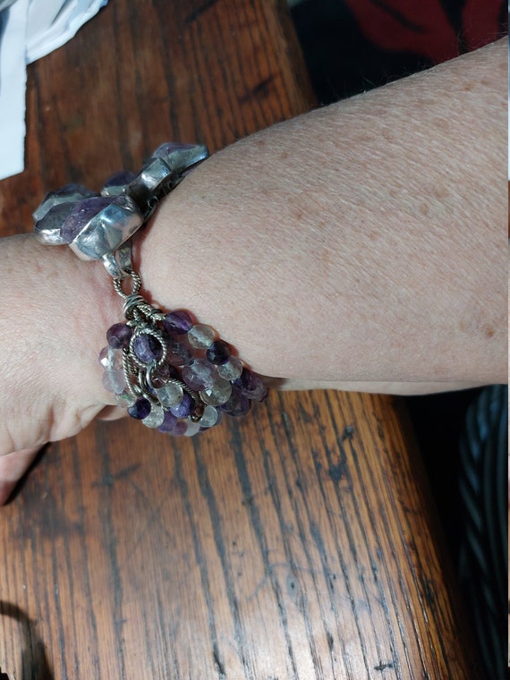 Amethyst and Sterling Articulated Bracelet - image 6