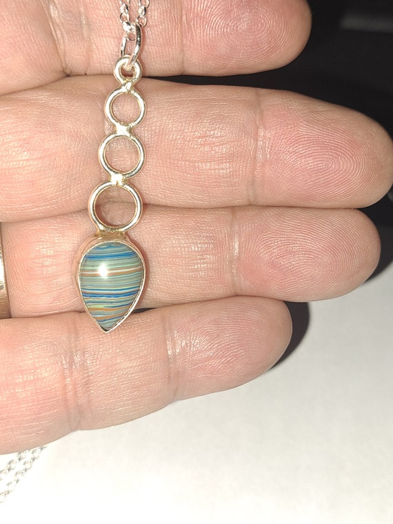 Sterling Rainbow Calsilica Pendant