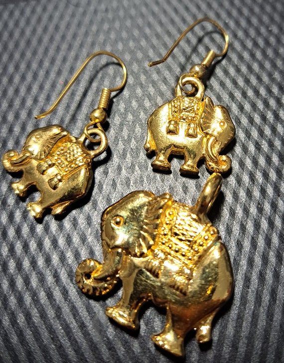 Elephant pendant and earring set - image 2
