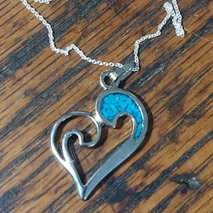 Native Turquoise Heart with Sterling chain