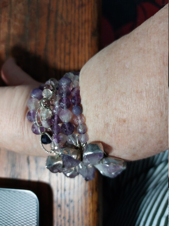 Amethyst and Sterling Articulated Bracelet - image 5