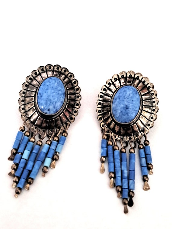 Native American Sky Blue Sodalite Earrings - image 1