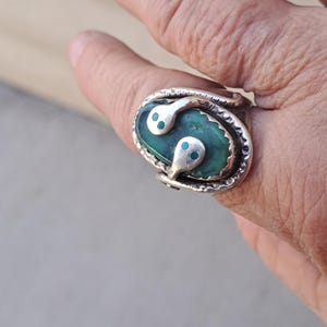 Native American Effie Calavaza Snake Eye Ring size 10