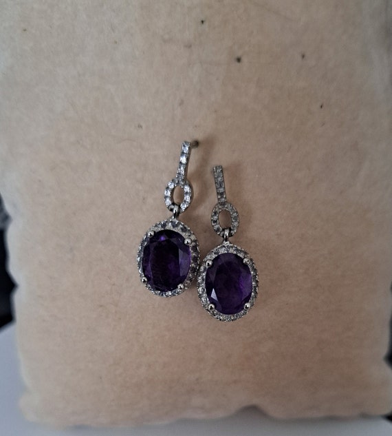 Oval Amethyst with Sterling Earrings - image 1