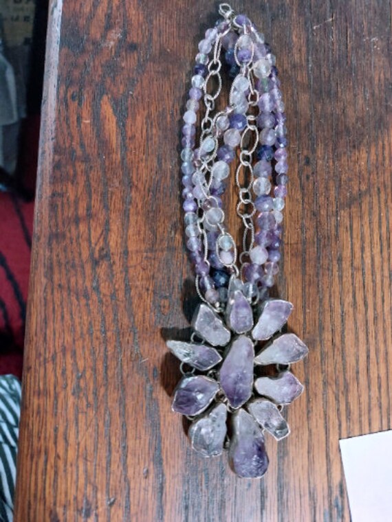 Amethyst and Sterling Articulated Bracelet - image 3