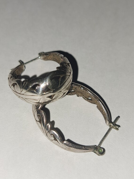 Sterling Cutwork Oval Earrings - image 5