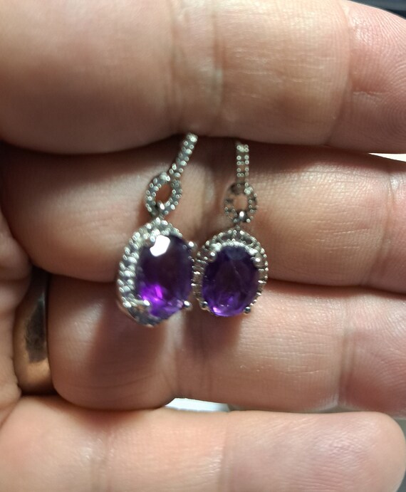 Oval Amethyst with Sterling Earrings - image 4