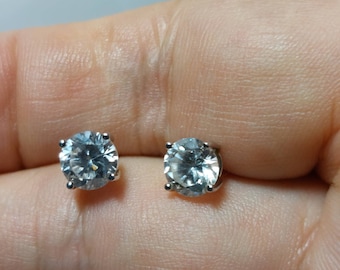 6mm Stud CZ in Sterling Earrings