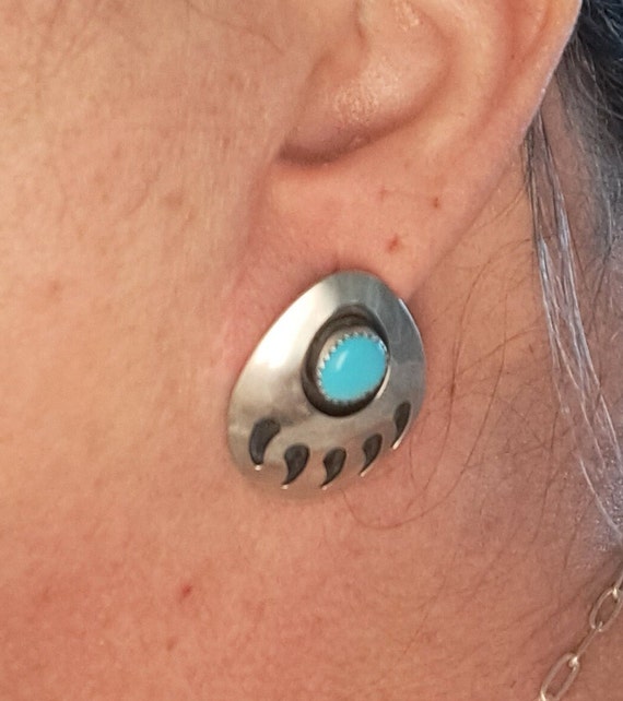 Native American Shadowbox Bear Claw Earrings, ste… - image 5