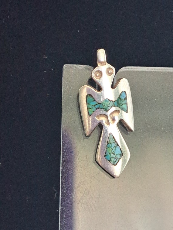 Native American Turquoise Peyote Bird Earrings in… - image 3