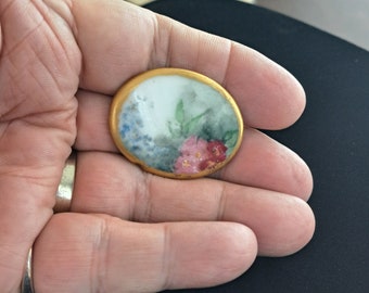 Handpainted Porcelain Button with neck shank