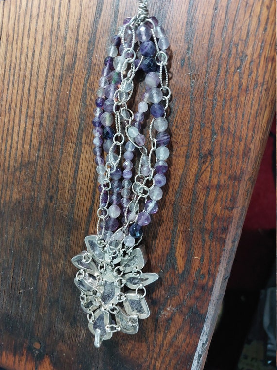 Amethyst and Sterling Articulated Bracelet - image 4