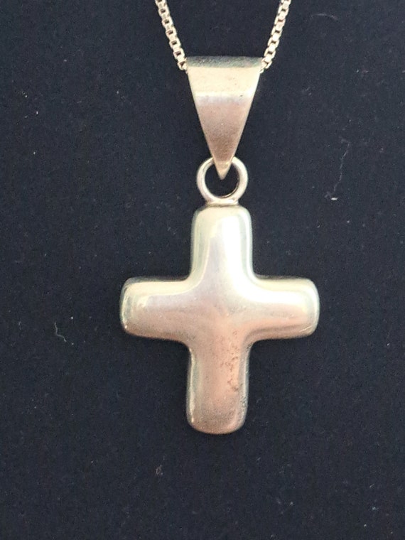 Puffed Cross in Sterling Silver
