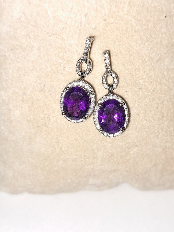 Oval Amethyst with Sterling Earrings - image 2