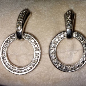 Sterling Hoop Earrings with Millwork