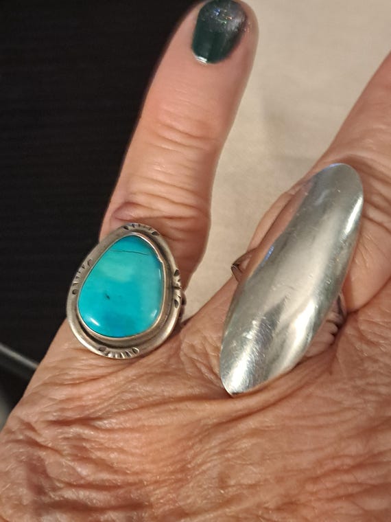 Exceptional Native American turquoise ring - image 6