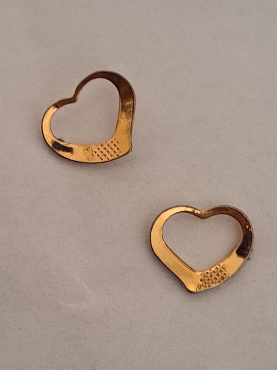 14k Gold Open Heart Earrings