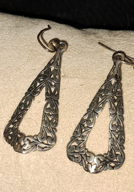 Sterling silver Cutwork Earrings - image 2