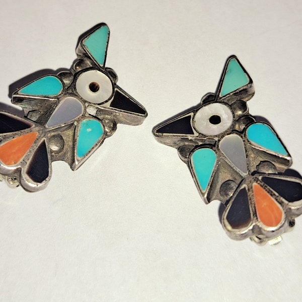 1950s Zuni Thunderbird Earrings