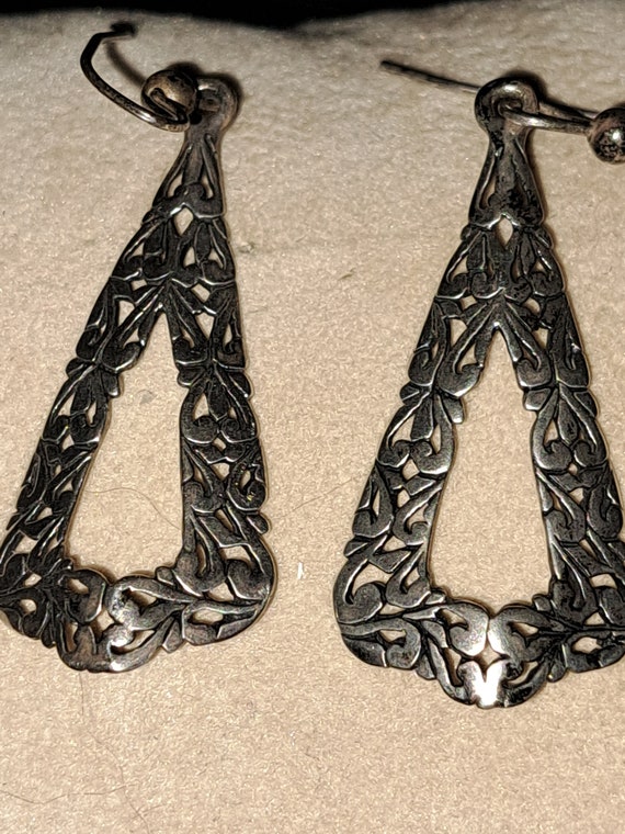 Sterling silver Cutwork Earrings - image 1