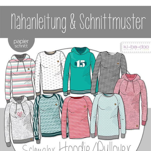 Papierschnittmuster, Schnittmuster, Ki-ba-doo, Hoodie, Pulli, Damen