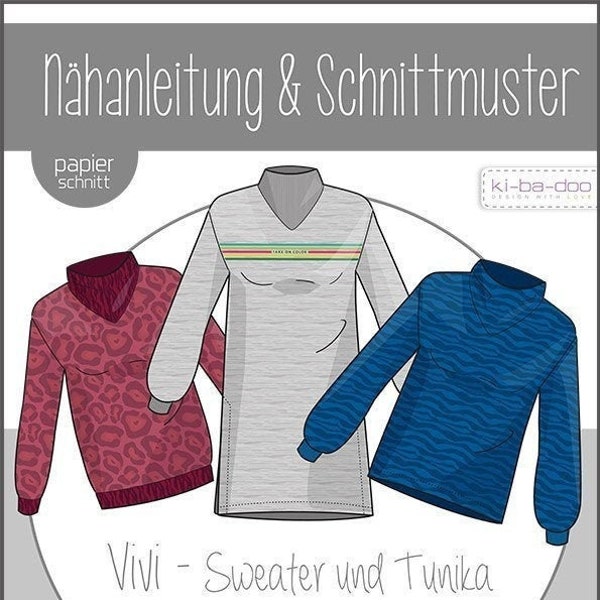 Papierschnittmuster, Schnittmuster, kibadoo, Vivi, Sweater, Tunika