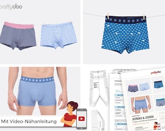 Paper pattern, sewing pattern, boxer shorts for boys and men "Jonas/John" PattyDoo