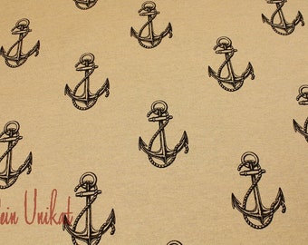 11.90EUR/meter, solid cotton fabric, decorative fabric, woven fabric, decoration, anchor, maritime, bag fabric, cotton, woven fabric