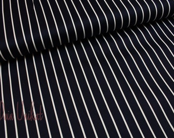 10,90EUR/meter, cotton satin, fabric, cotton, satin, stretch, navy, stripes, white stripes,