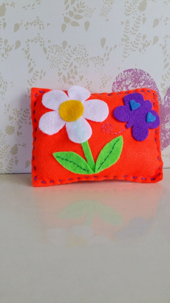 Flower Pincushion Butterfly Pin Cushion Orange Felt Etsy UK