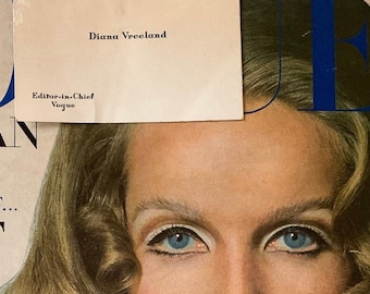 Rare 1968 Vogue Magazine, Diana Vreeland Business Card, September Issue