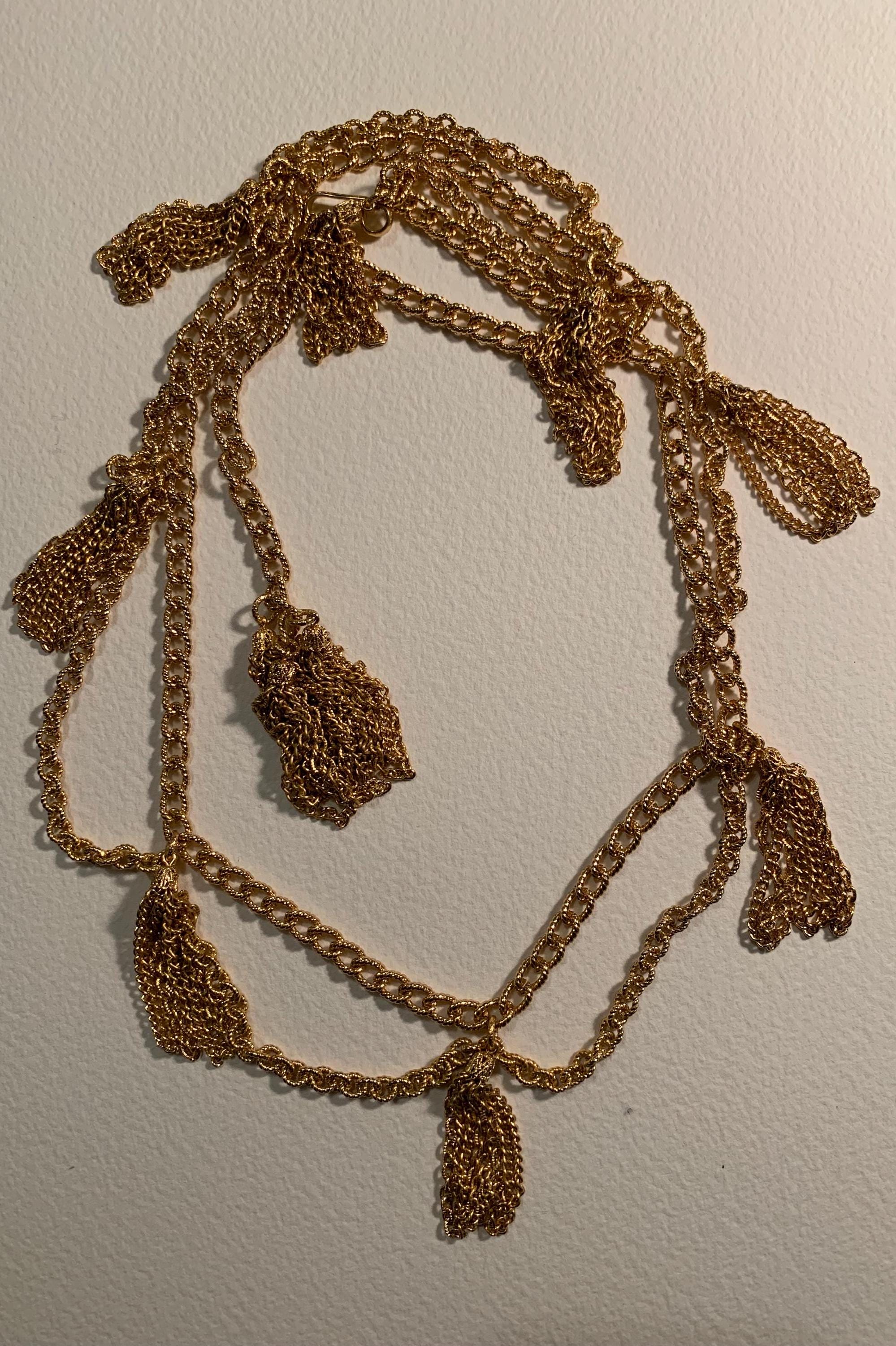 Vintage Napier Bikini Belt or Necklace Multi Tassel 1960 display picture 1