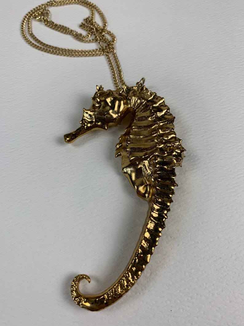 Vintage Gold Dipped Seahorse Pendant on 24 Gold Chain